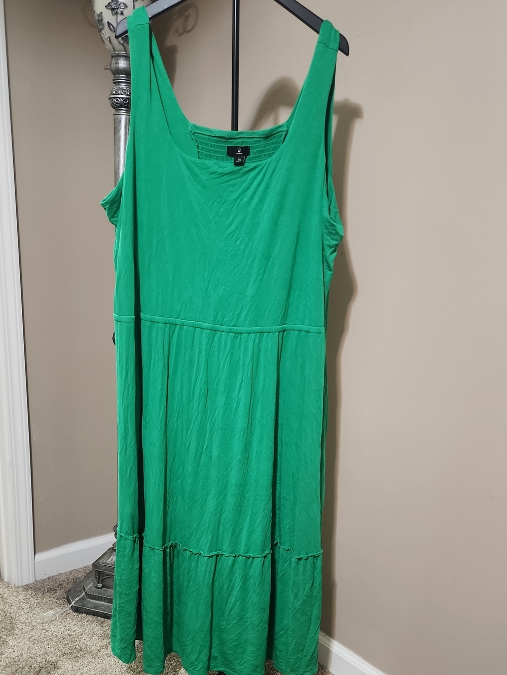 Jason Wu Bright Green Sleeveless Tiered Maxi Dress